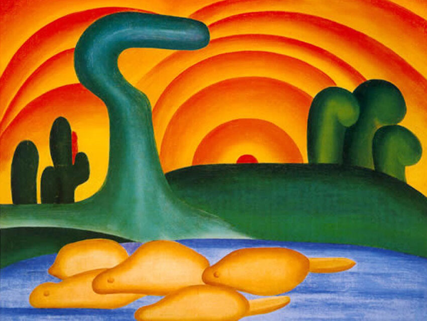 Obra "Sol poente" (1929) de Tarsila do Amaral (1886-1973).